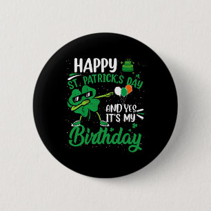 Chapa Redonda De 5 Cm Feliz Cumpleaños de San Patricio Fiesta Shamrock D