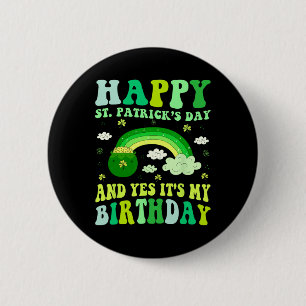 Chapa Redonda De 5 Cm Feliz cumpleaños día de San Patricio Saint Paddys 