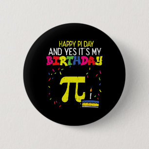 Chapa Redonda De 5 Cm Feliz Cumpleaños Día Pi 3.14 Cumpleaños Chiste Mat