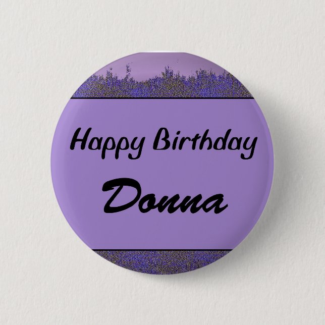 Chapa Redonda De 5 Cm Feliz cumpleaños Donna (Anverso)