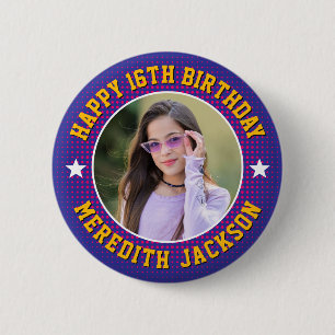 Chapa Redonda De 5 Cm Feliz Cumpleaños Foto Personalizada Genial