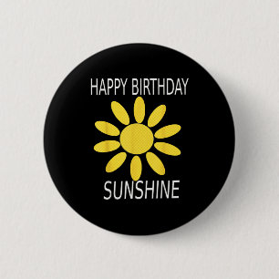 Chapa Redonda De 5 Cm Feliz cumpleaños girasol amarillo flor silvestre v