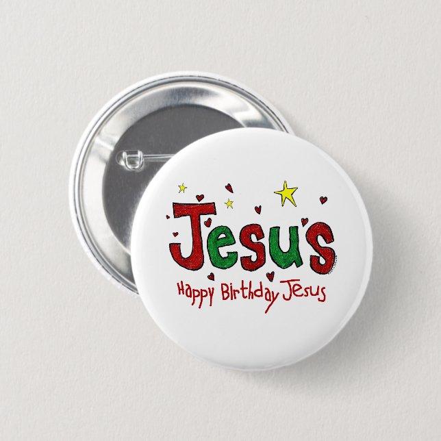 Chapa Redonda De 5 Cm Feliz cumpleaños Jesús (Anverso y reverso)