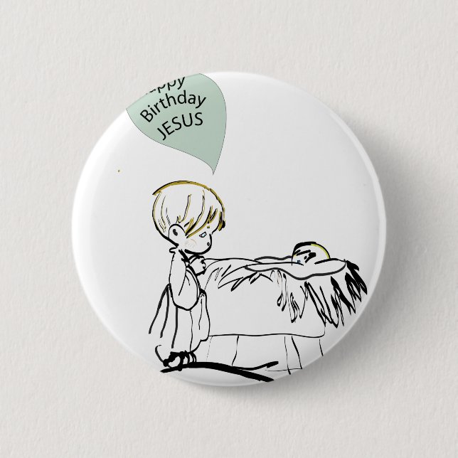 Chapa Redonda De 5 Cm feliz cumpleaños Jesús (Anverso)