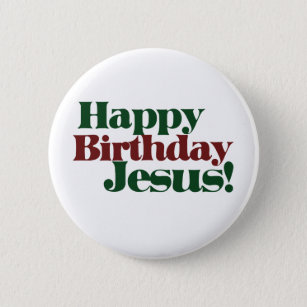Chapa Redonda De 5 Cm Feliz cumpleaños, Jesús, son Navidades