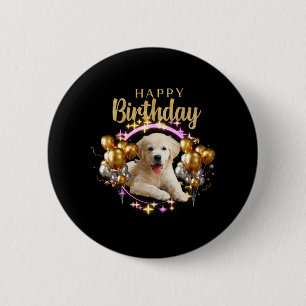 Chapa Redonda De 5 Cm Feliz cumpleaños Labrador Recuperador
