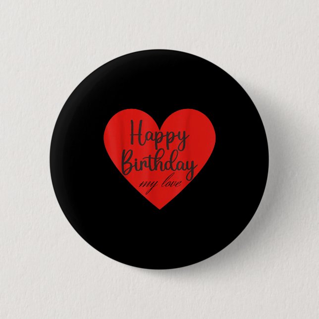 Chapa Redonda De 5 Cm Feliz cumpleaños mi amor  (Anverso)