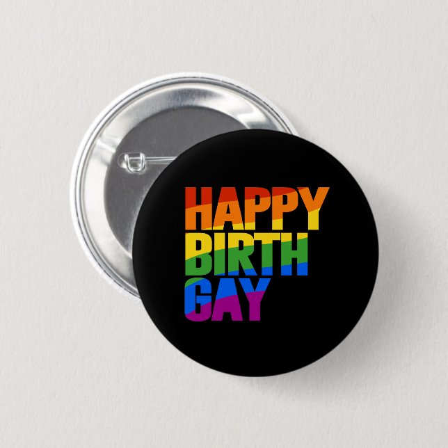 Chapa Redonda De 5 Cm Feliz Cumplegay (Anverso y reverso)