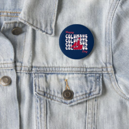 Chapa Redonda De 5 Cm Feliz Día de Colón 2023