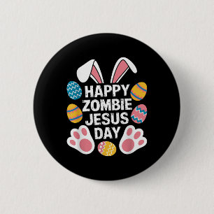 Chapa Redonda De 5 Cm Feliz Día de Jesús Zombie Easter Zombie