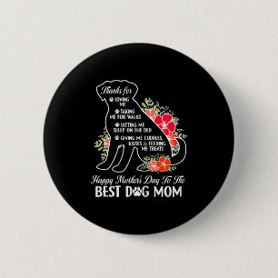 Chapa Redonda De 5 Cm Feliz día de la madre a la mamá perruna día de la