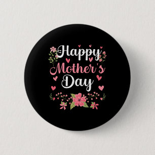 Chapa Redonda De 5 Cm Feliz Día de la Madre, mamá, deliciosas mujeres fl