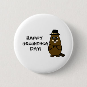 Chapa Redonda De 5 Cm ¡Feliz Día de la Marmota!