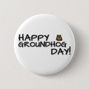 Chapa Redonda De 5 Cm ¡Feliz Día de la Marmota!