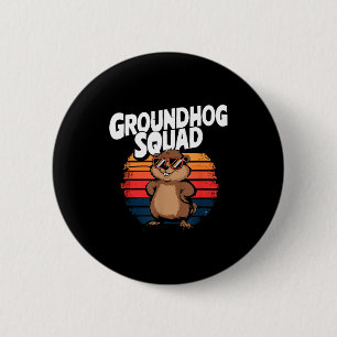 Chapa Redonda De 5 Cm Feliz Día de la Marmota 2025 - Divertido Equipo de