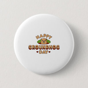 Chapa Redonda De 5 Cm Feliz Día de la Marmota Hombres Mujeres Niños Niña