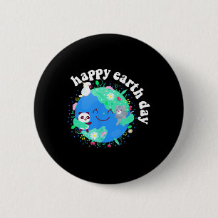 Chapa Redonda De 5 Cm Feliz Día de la Tierra Camisa Cuta Tierra con Tier