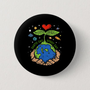 Chapa Redonda De 5 Cm Feliz Día de la Tierra Salvar nuestro planeta Día