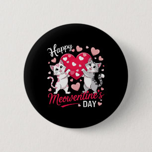 Chapa Redonda De 5 Cm Feliz Día de Meowentine, divertido regalo para el