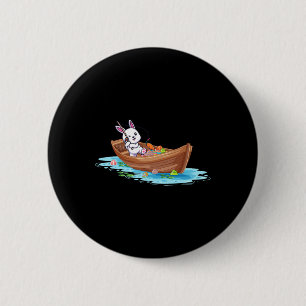 Chapa Redonda De 5 Cm Feliz Día de Pascua, conejito pescador, niños homb