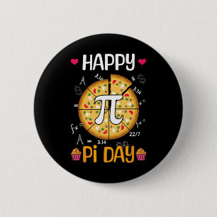 Chapa Redonda De 5 Cm Feliz Día de Pi Pizza Divertido Día de las Matemát