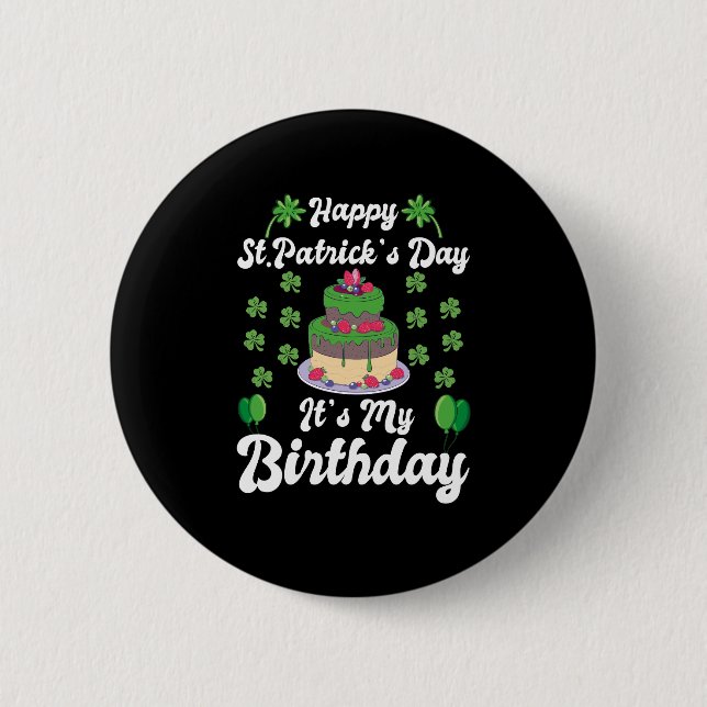 Chapa Redonda De 5 Cm Feliz Día de San Patricio, es mi cumpleaños (Anverso)