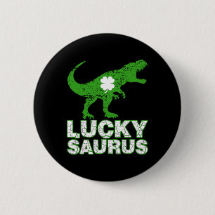 Chapa Redonda De 5 Cm Feliz día de San Patricio Luckysaurus Dinosaurio S