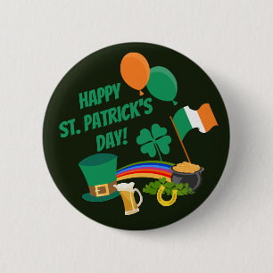 Chapa Redonda De 5 Cm Feliz Día de San Patricio símbolos y tradiciones B