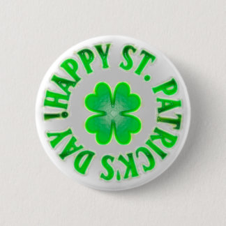 Chapa Redonda De 5 Cm ¡Feliz Día de San Patricio! Vintage Shamrock