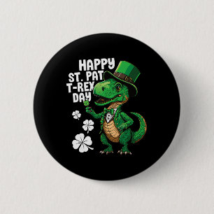 Chapa Redonda De 5 Cm Feliz día de St Pat T-rex Día de San Patricio Dino