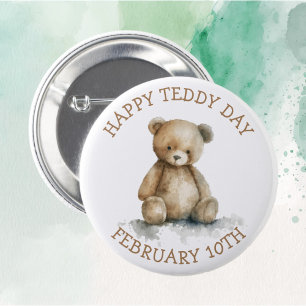 Chapa Redonda De 5 Cm Feliz Día de Teddy 10 de febrero