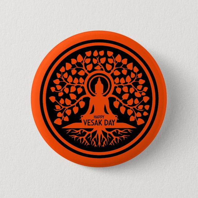 Chapa Redonda De 5 Cm Feliz Día de Vesak (Anverso)