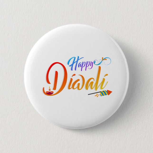 Chapa Redonda De 5 Cm Feliz diwali (Anverso)