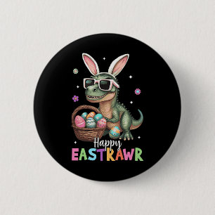 Chapa Redonda De 5 Cm Feliz Eastrawar T Rex Easter Bunny Dinosaur Eggs B