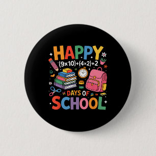Chapa Redonda De 5 Cm Feliz ecuación matemática de 100 días de escuela 1