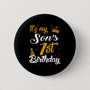 Chapa Redonda De 5 Cm Feliz Es el 1er cumpleaños de mi hijo 2024 1 año d