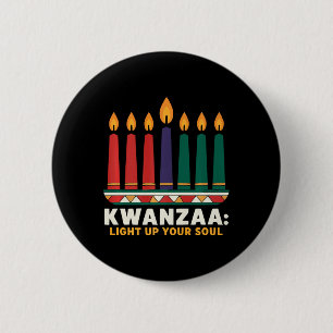 Chapa Redonda De 5 Cm Feliz feriado africano por las velas de Kwanzaa