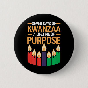 Chapa Redonda De 5 Cm Feliz feriado africano por las velas de Kwanzaa