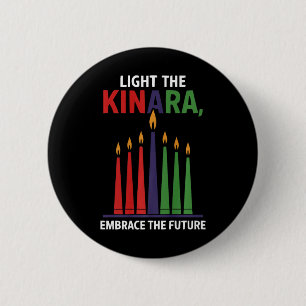 Chapa Redonda De 5 Cm Feliz feriado africano por las velas de Kwanzaa