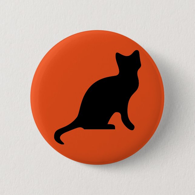 Chapa Redonda De 5 Cm Feliz Gato de Halloween Scary (Anverso)