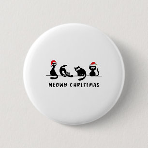 Chapa Redonda De 5 Cm Feliz Gatomidad Gato Navidad Gatito Lindo Gatos Sa