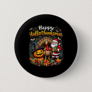 Chapa Redonda De 5 Cm Feliz Hallothanksmas Día de Acción de Gracias Hall