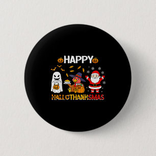 Chapa Redonda De 5 Cm Feliz Hallothanksmas Divertido Halloween Día de Ac