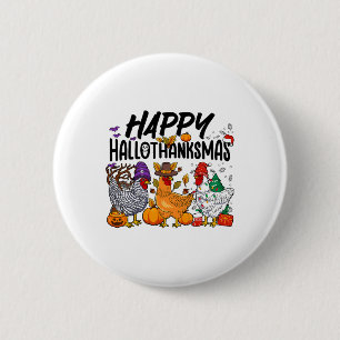 Chapa Redonda De 5 Cm Feliz Hallothanksmas Halloween Día de Acción de Gr