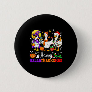 Chapa Redonda De 5 Cm Feliz Hallothanksmas Santa Ganso Bruja Espeluznant
