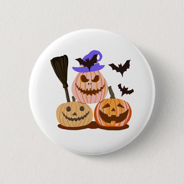 Chapa Redonda De 5 Cm Feliz Halloween (Anverso)