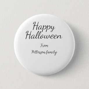Chapa Redonda De 5 Cm Feliz Halloween agregar nombre de familia caligraf