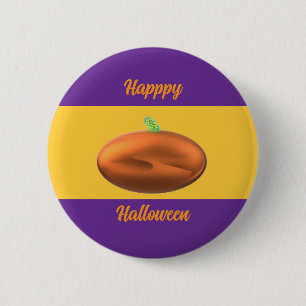 Chapa Redonda De 5 Cm Feliz Halloween Calabaza 