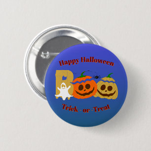 Chapa Redonda De 5 Cm Feliz Halloween Calabaza Espeluznante Truco o Trat