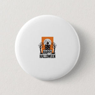 Chapa Redonda De 5 Cm Feliz Halloween Casa Embrujada Gráfico Vintage_1